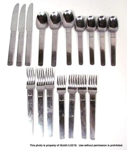 17-PC REED & BARTON VNTG TELLURIDE Edelstahl BESTECK Messer Gabeln Löffel - Bild 1 von 4