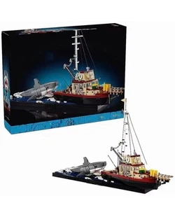 2024 Nuevo 21350 Mandíbulas 50º Diorama Barco Tiburón Barco Bloques de Construcción Barco de Pesca - Imagen 1 de 5