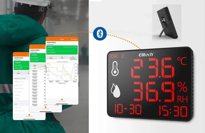 Datenlogger Temperatur Feuchte fernfühler 1 / 2 Sensor USB PDF Bericht APP APK - Bild 1 von 4