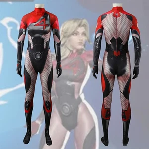 Marvel Rivals Mujer Invisible Disfraz Disfraz Rojo Ver Body Conjunto Completo - Imagen 1 de 8
