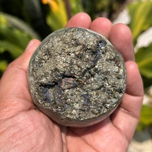 2.25" 261 Gr Pyrite Sphere Quartz Crystal Ball Healing Decor Mineral Reiki - Bild 1 von 5