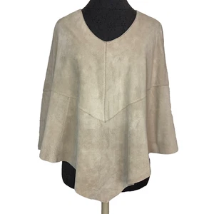 De Colección Uniforme John Paul Richard Gamuza Cuero Poncho Buckskin Tostado Forrado Western L - Imagen 1 de 20