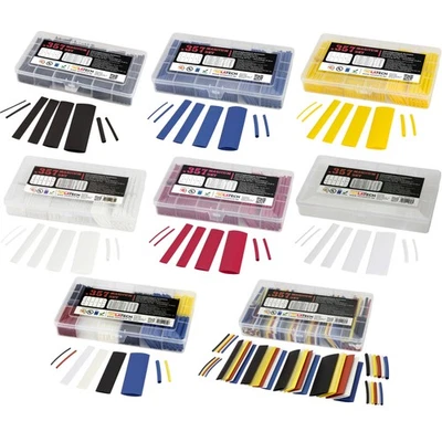 ISO-PROFI Schrumpfschlauch Sortiment Set 357 tlg Box 2:1 8 Farben 1mm bis 20mm Gesamt 21m