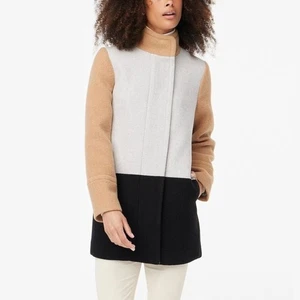 Abrigo para mujer J Crew mezcla de lana bloques de colores cremallera completa - Imagen 1 de 10