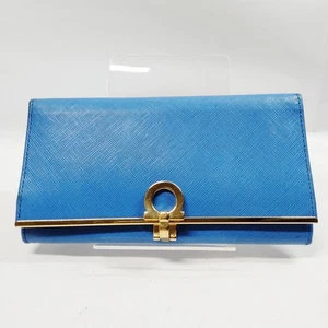 Salvatore Ferragamo Long Wallet Blue Leather 1656153 - Picture 1 of 11
