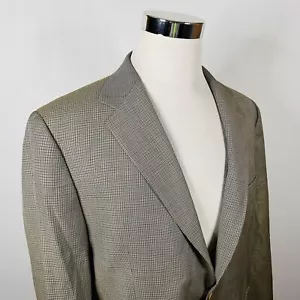 Brooks Brothers 44R Sport Coat Gold Houndstooth Worsted Wool Two Button Vented - Picture 1 of 8