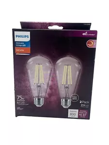 Philips Warm Glow 75W Equivalent Soft White ST19 Medium Vintage LED Decorative - Picture 1 of 4