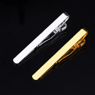 Men Metal Copper Silver Gold Tone Simple Necktie Clasp Fashion Style Tie Clip - Image 1 of 4