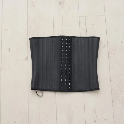 Corsé Entrenador Cintura Mujer Exterior Látex 100% Algodón Interior Talla S Ganchos Negros Foto 1 de 4