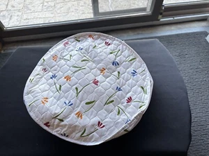 Quilted Vinyl Multicolored Tulip Dinnerware Storage Dinner Plate Container VGUC - Picture 1 of 8