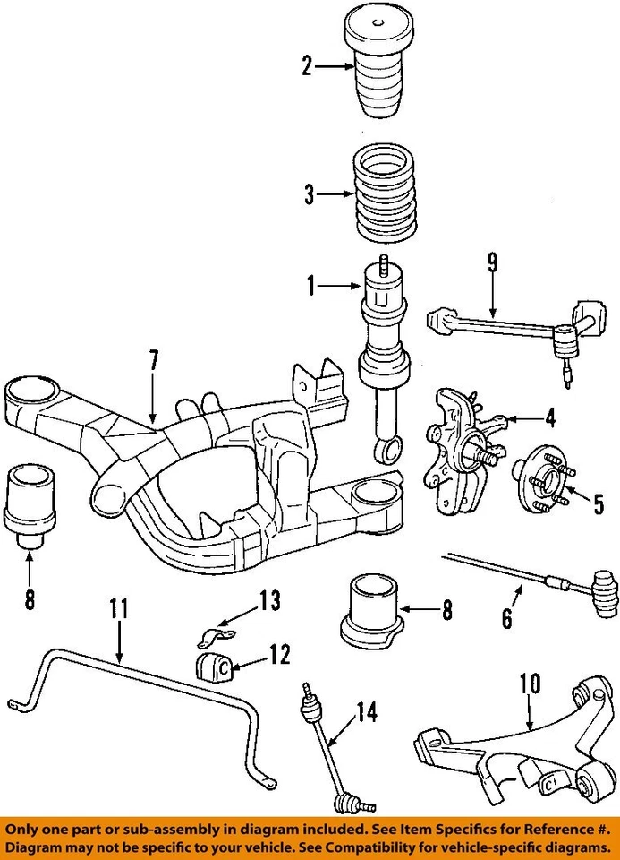 Barra estabilizadora estabilizadora Lincoln FORD OEM 00-06 LS-bujes traseros XW4Z5493AA Foto 1 de 1