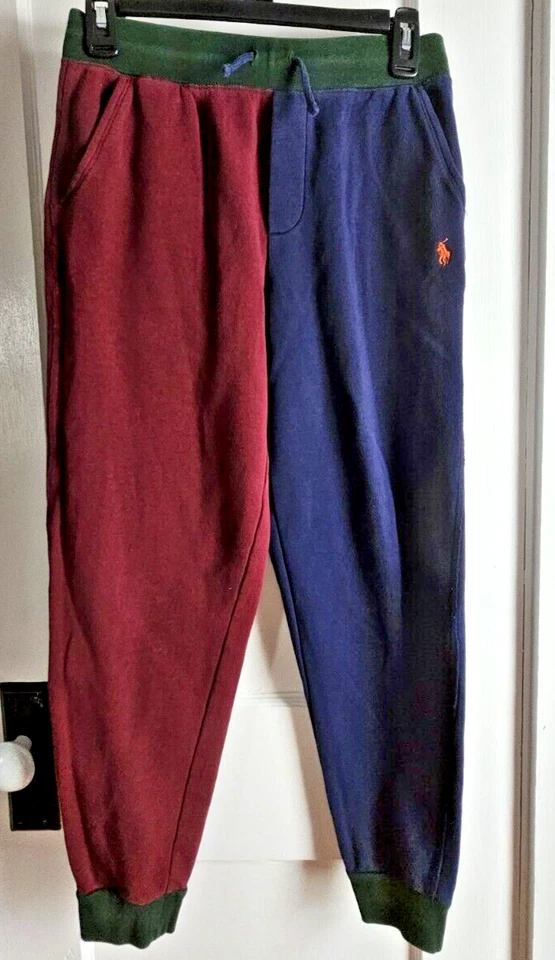 Polo Ralph Lauren Colorblock Polar Jogger Pantalones Niños Talla L Algodón Doble Punto Foto 1 de 4