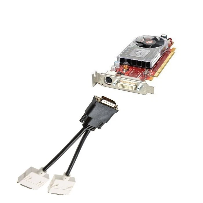 AMD ATI Radeon HD 3450 PCIex16 Graphics Video Card Low Profile Dual Monitor Port - Image 1 of 1