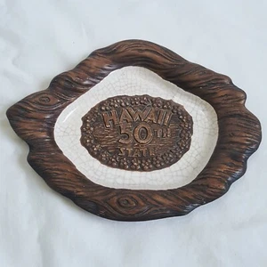 Cenicero Treasure Craft HAWAII 50th State Maui Vintage Baratija Cerámica Novedad  - Imagen 1 de 4
