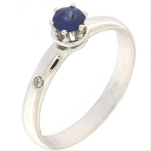 Anello Donna Oro Bianco 18 kt P053 con Zaffiro 0.35 ct Peso Oro 2.63 gr Diamanti - Imagen 1 de 5