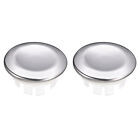 2Pcs Sink Trim Overflow Cover Ring Double Layer Metal Hole Insert in Caps Silver