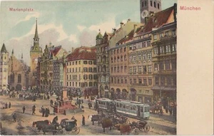 AK München Marienplatz mit Mariensaule und altem Rathaus München ungeteilt  - Bild 1 von 2