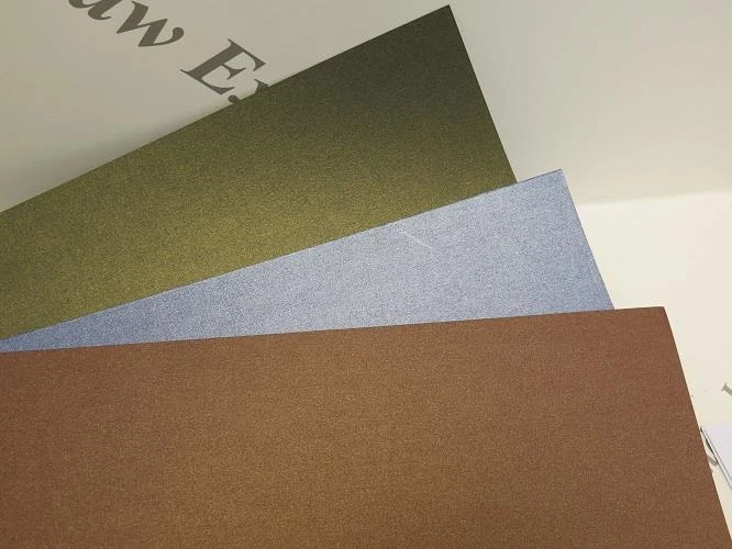 Conqueror 2 Sided Metallic Card Watermarked A4 300gsm x 15 Brown Blue or Green - Image 1 of 1