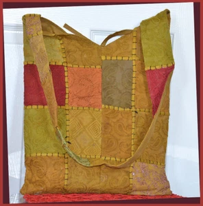 Bolso de cabestrillo de colección con parches bordados a mano, bolso de hombro verde - Imagen 1 de 5