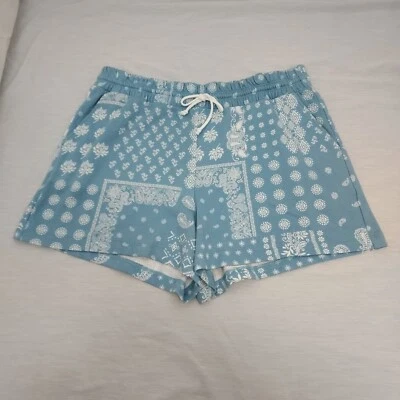 LOFT AZUL BLANCO ESTAMPADO GEOMÉTRICO PAQUETES PANTALONES CORTOS INFORMALES TALLA: XL NUEVO CON ETIQUETAS Foto 1 de 4