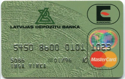 1995 LATVIA Latvian deposit bank MasterCard Mass RARE! - Image 1 of 2