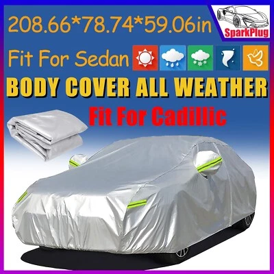 For Cadillac Outdoor Full Car Cover All Weather Snow Dust Resistant Protection Foto 1 de 4
