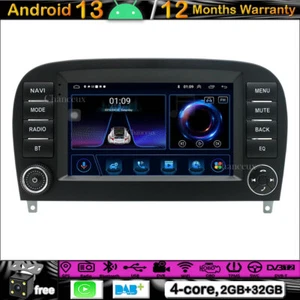 7"Android 13 Autoradio Carplay GPS SAT Navi DAB for Mercedes SL R230 SL350 05-11 - Bild 1 von 12