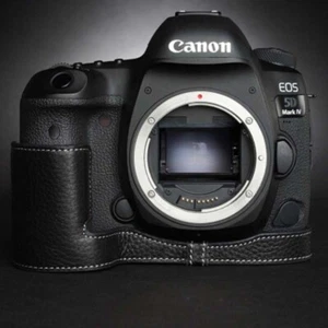 Medio estuche de cuero genuino hecho a mano para cámara bolsa para Canon EOS 5D MARK IV - Imagen 1 de 17