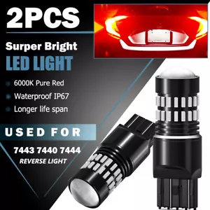 2x 7443/7440 Brake Tail Stop Lights Xenon 6000K White 48-SMD LED Lamp Bulbs - Picture 1 of 12