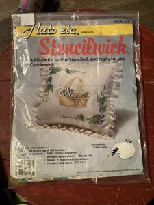 Vintage Pillow Kit Blueberry Basket Candlewicking 1983 Mats Inc Set Gift Retro - Picture 1 of 2