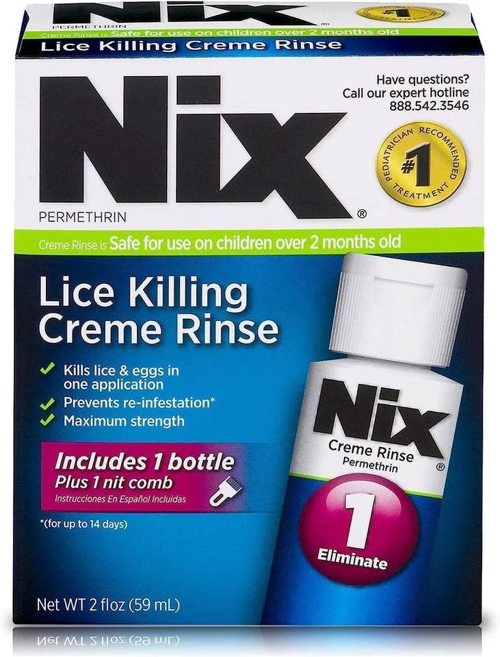 SM Nix Lice Treatment Creme Rinse And Nit Removal Comb 2 oz - Image 1 of 1