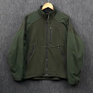 Marmot Mens Medium Full Zip Softshell Jacket Olive Green Wool Blend Fleece Lined - Picture 1 of 18