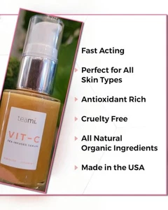 Teami Blends Hibiscus Infused High Vitamin C Serum 1 oz Facial Serum MSRP $80 - Picture 1 of 6