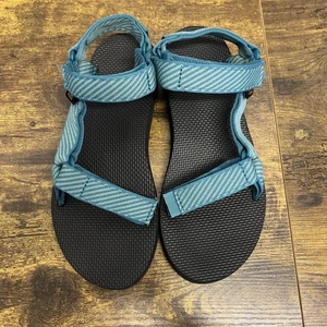 Teva Original Women's M8 Candy Stripe Deep Blue Sandal - Picture 1 of 6