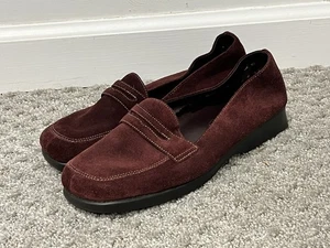 Mocasines cómodos de gamuza genuina flexibles suaves punta cuadrada marrón talla 7M - Imagen 1 de 9