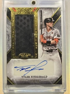 2025 Topps Tier One Gripping Auto Relic Tyler Fitzgerald /10 - Picture 1 of 2