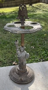 Vtg Ashtrsy Stand Statue Of Liberty Embossed Patriotic Scenes No Cord Stand Only - Picture 1 of 20