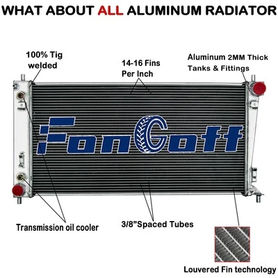 4Row Aluminum Radiator FOR 2004-2008 2006 Ford F-150 XL/STX Expedition 4.6L/5.4L - Imagem 1 de 4
