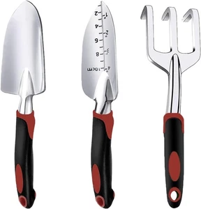 3-Piece Garden Tool Set Trowel, Hand Rake with Ergonomic Handles - Picture 1 of 2