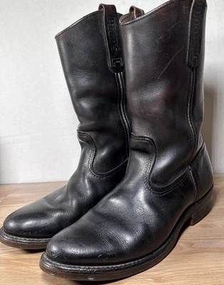 Red Wing Pecos 1155 Brown/Black Leather Western Biker Nailseat Work Boots 7D USA - Image 1 of 4