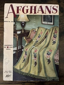 Afghans Book 239 Chadwick's Red Heart Wool - 1948 - Knit & Crochet - Picture 1 of 9