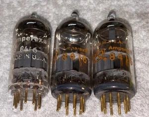Tubos de vacío 3 Amperex 8416 Gold Pin TV7 probados fuertes - Imagen 1 de 3