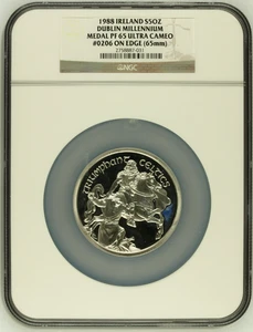 1988 Ireland Silver 5oz Dublin Millennium Medal NGC PF65UC #0206 - Picture 1 of 3