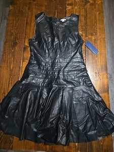 Habitual Girls' Faux Leather Flounce Dress - Big Kid Size 16 - Picture 1 of 6