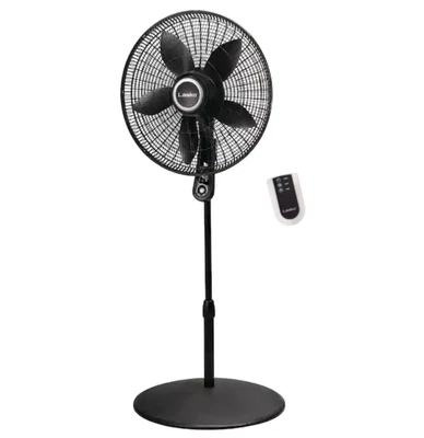 Lasko Pedestal Fan 20" 4-Speed Oscillating Black Remote Control Timer Adjustable - Image 1 of 4