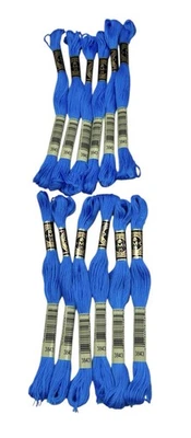 12 Skeins DMC Cotton Embroidery Floss Electric Blue 3843 France 8.7y Each NEW - Image 1 of 4