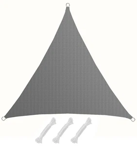 UV Sonnensegel 2x2x2 m HDPE Dreieck Sonnenschutz Überdachung Balkon Garten Grau - Bild 1 von 7