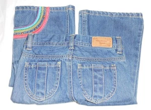 OshKosh Girls Adjustable Waist Rainbow Denim Jeans Blue 5 NWT - Picture 1 of 2