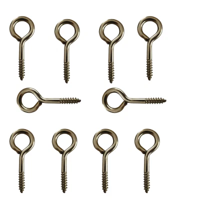 BLANNS Screw in Vine Eye Hooks 40mm Heavy Duty Stainless Steel Netting Ring 10 Pack UK