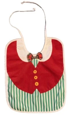 Детский винтажный рождественский нагрудник фартук детский для мальчиков красный галстук-бабочка жилет праздничный праздник - Изображение 1 из 4